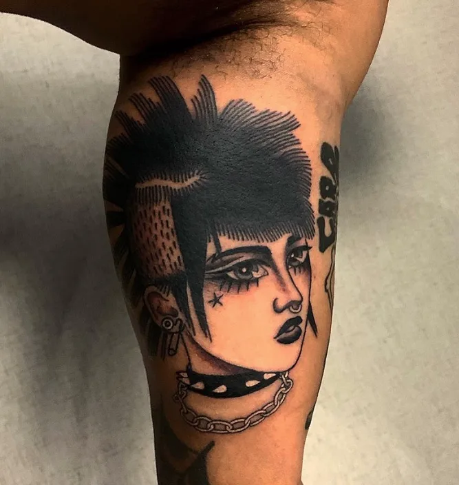 Retrato tradicional estilo punk